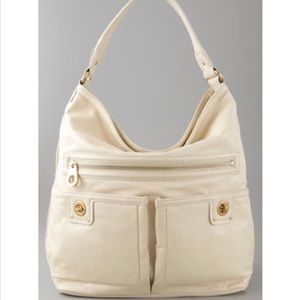 Marc by Marc Jacobs cream & gold leather hobo bag